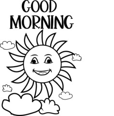GOOD MORNING COLORING PAGE,TATTOO COLORING PAGE,CREATIVE DESIGN COLORING PAGE,