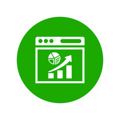 Dashboard, analysis, diagram icon. Green vector sketch.