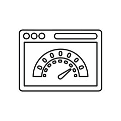 Dashboard, performance, speed outline icon. Line vector design.