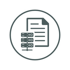 Database, document, hosting icon. Gray vector sketch.