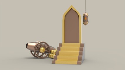 3D Ramadan kareem Background, 3d illustration