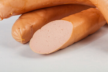 Natural meat sausages with minced meat