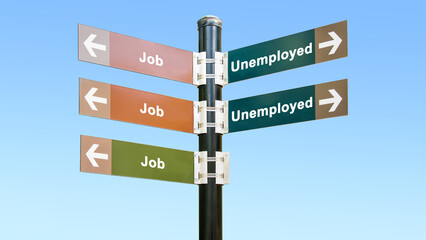 Street Sign to Job versus Unemployed
