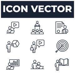 set of Business Training elements symbol template for graphic and web design collection logo vector illustration