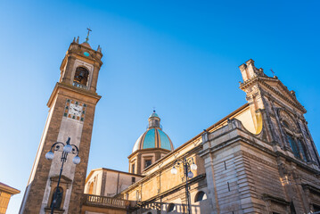 View of San Giuliano Cathedral in Caltagirone, Catania, Sicily, Italy, Europe, World Heritage Site