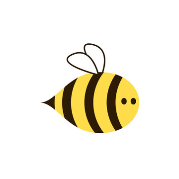 Cute bee cartoon. Bee character design. Bee icon.