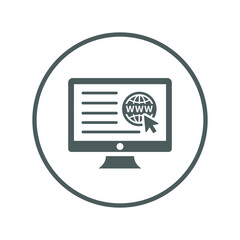 web page icon. Gray vector sketch.