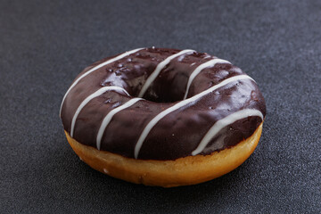 Glazed sweet tasty chocolate donut