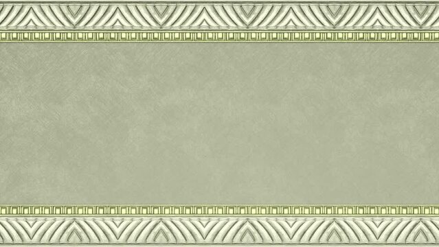 Decorative floral baroque ethnic border with copy space, renaissance retro frame, holiday invitation with empty mockup, vintage gold wedding template, beautiful clean greeting card