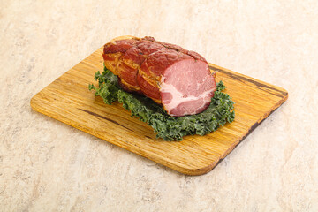 Delicous pork cured meat isolated