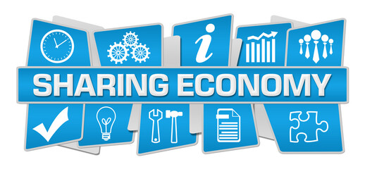 Sharing Economy Blue Up Down Symbols 