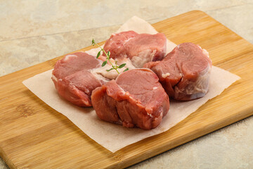 Raw pork tenderloin for cooking