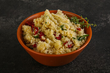 Vegetarian uisine - couscous with vegetables
