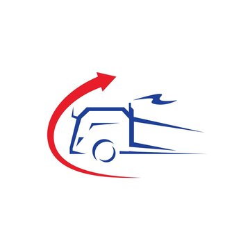shipping truck icon logo vector illustration design