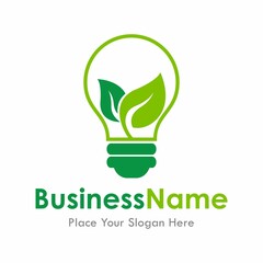 Leaf bulb icon vector logo template. Suitable for business, nature and web