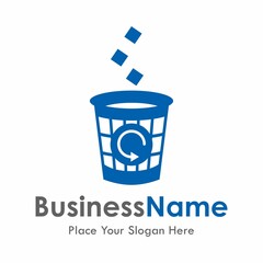 Recycle trash vector logo template. Suitable for business, environment and web