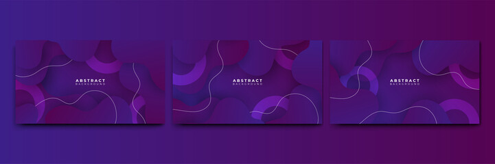 Abstract colorful purple shapes presentation background. Gradient dynamic lines background. Modern mosaic blue orange Colorful geometric design background