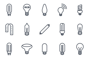 set of Light Bulb elements symbol template for graphic and web design collection logo vector illustration