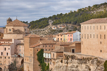 Cuenca picturesque old buildings. Rey viewpoint. Castilla La Mancha. Spain