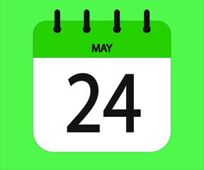 May 24th green calendar icon for days of the month