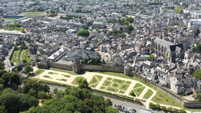 Picturesque view of the city Vannes. View from above. Brittany. France 