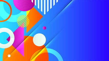 Abstract colorful blue shapes presentation background. Gradient dynamic lines background. Modern mosaic blue orange Colorful geometric design background