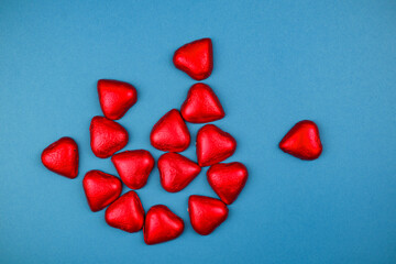 Red heart shape candy pattern