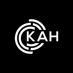KAH letter logo design on black background. KAH creative initials letter logo concept. KAH letter design.