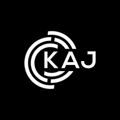 KAJ letter logo design on black background. KAJ creative initials letter logo concept. KAJ letter design.