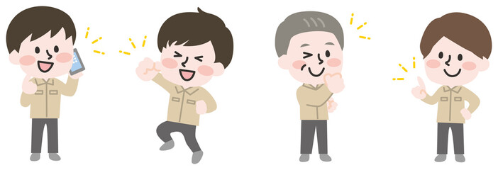 作業着のジャケットを着たスタッフさん 