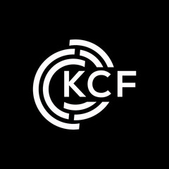 KCF letter logo design on black background. KCF creative initials letter logo concept. KCF letter design.
