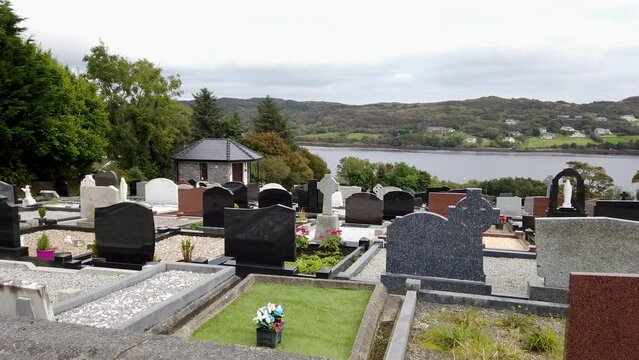 Cemetry with Atlantic view in Killybegs, County Donegal - Ireland