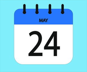 May 24th blue calendar icon for days of the month