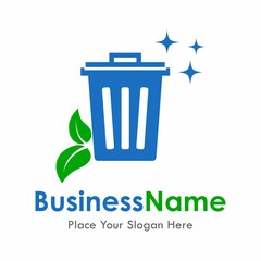 Trash leaf vector logo template. Suitable for business, web and nature