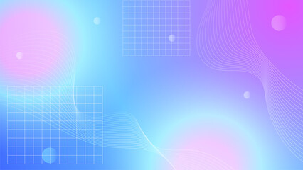 Abstract colorful blue neon shapes presentation background. Gradient dynamic lines background. Modern mosaic blue orange Colorful geometric design background