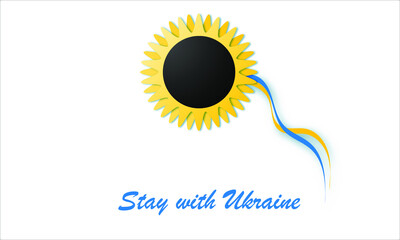 Stay with Ukraine concept vector illustration  to design, social network , card, poster, banner, t-shirt print