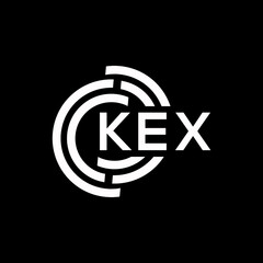 KEX letter logo design on black background. KEX creative initials letter logo concept. KEX letter design.