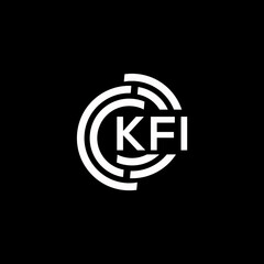 KFI letter logo design on black background. KFI creative initials letter logo concept. KFI letter design.