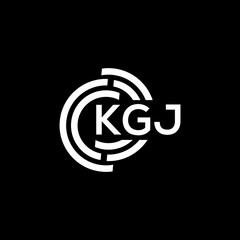 KGJ letter logo design on black background. KGJ creative initials letter logo concept. KGJ letter design.