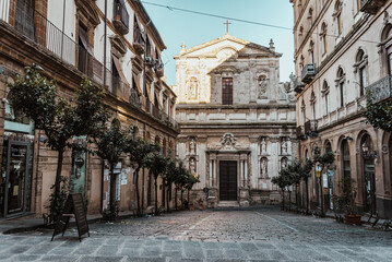 Church of Jesus Facade in Caltagirone, Catania, Sicily, Italy, Europe, World Heritage Site