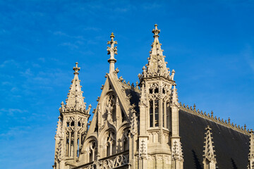 Fototapeta na wymiar Église Notre-Dame du Sablon (Our Blessed Lady of the Sablon Church) , Brussels, Belgium 