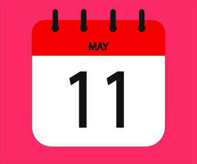 May 11th red calendar icon for days of the month