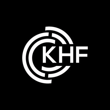 KHF letter logo design on black background. KHF creative initials letter logo concept. KHF letter design.