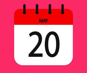 May 20th red calendar icon for days of the month