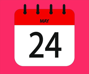 May 24th red calendar icon for days of the month
