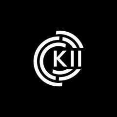KII letter logo design on black background. KII creative initials letter logo concept. KII letter design.
