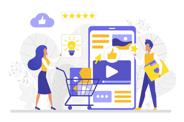 Entertaining and engaging creative ecommerce content. Rating customer satisfaction feedback