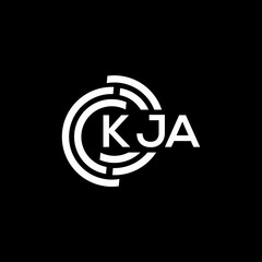 KJA letter logo design on black background. KJA creative initials letter logo concept. KJA letter design.
