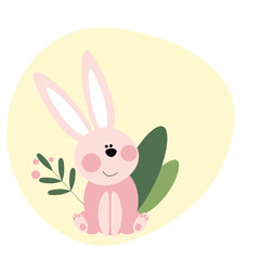 vector illustration little bunny smile rabbit cartoon cute