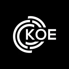 Fotobehang KOE letter logo design on black background. KOE creative initials letter logo concept. KOE letter design. © Faisal